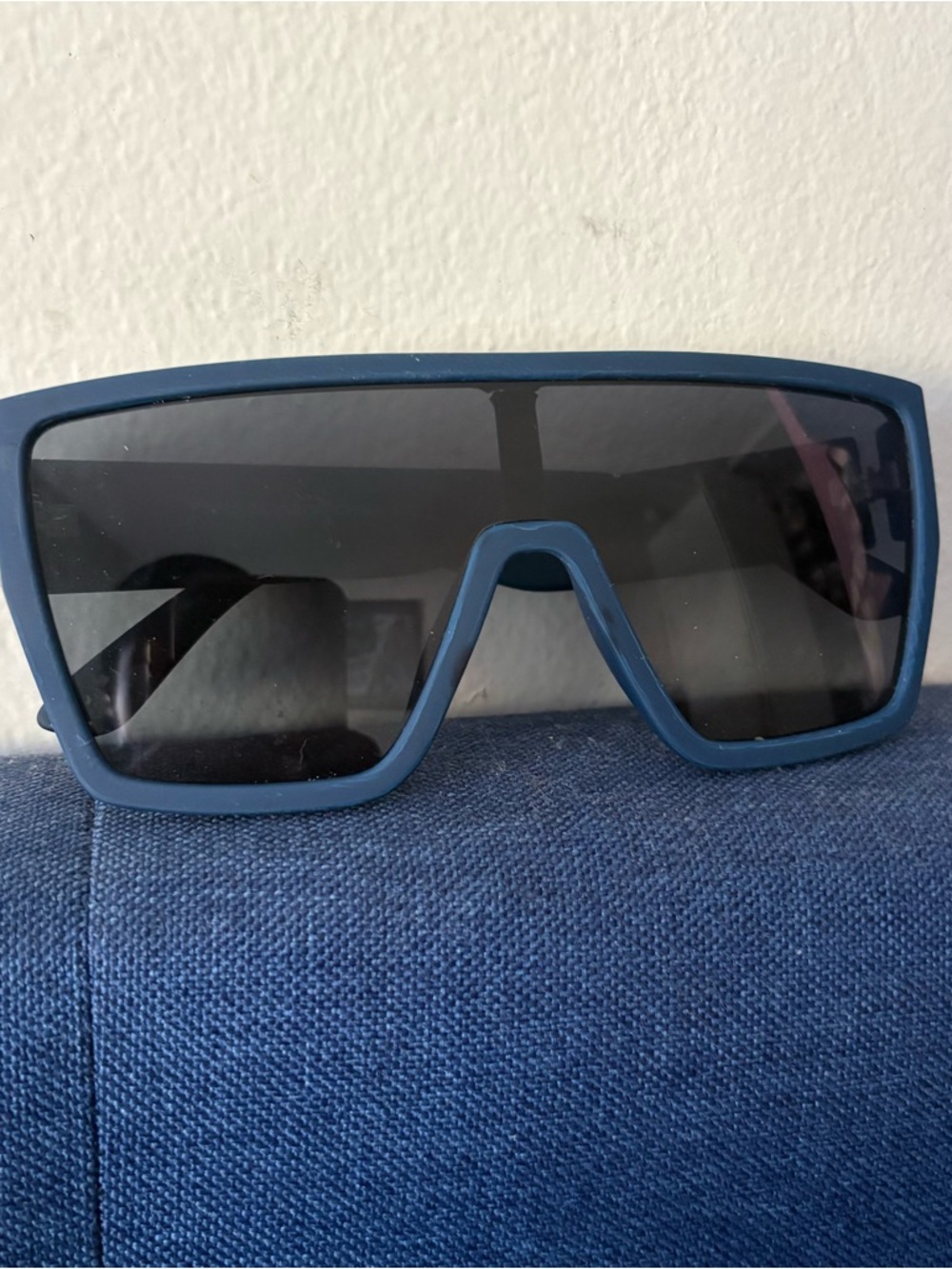 Blue Oversized Shield Sunglasses - Bold Modern Frame